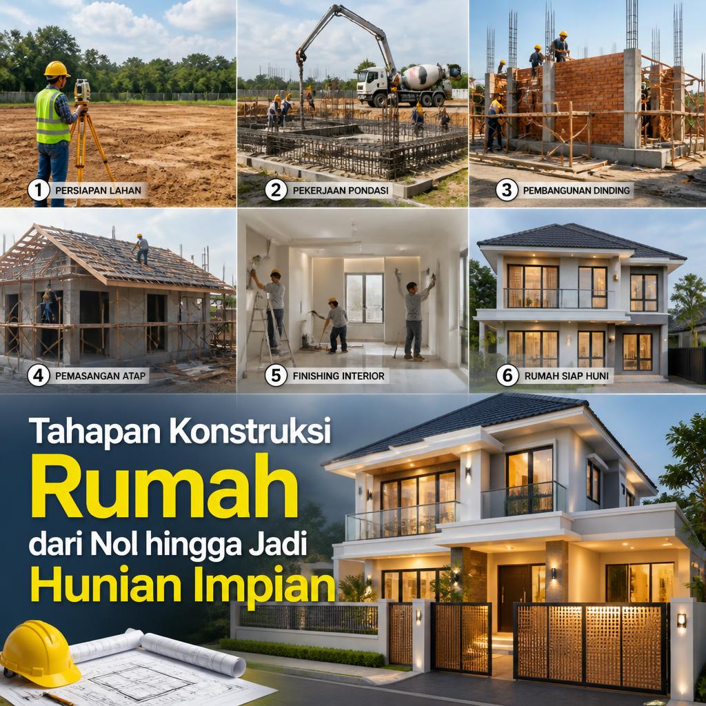Tahapan Konstruksi Rumah dari Nol hingga Jadi Hunian Impian